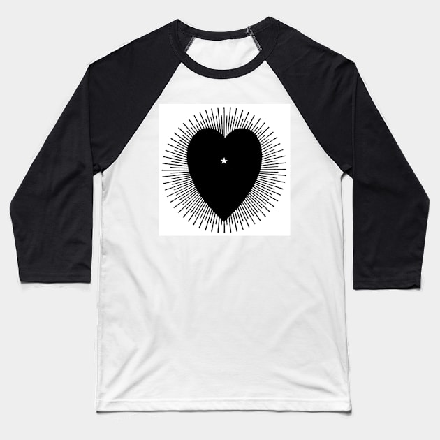 Black heart with sunburst, 1914 Baseball T-Shirt by gumbogirlonline